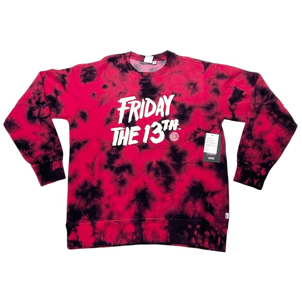 Vans x Friday The 13th Pullover Sweater Women Small Red Black Glow in Dark New - Picture 3 of 9